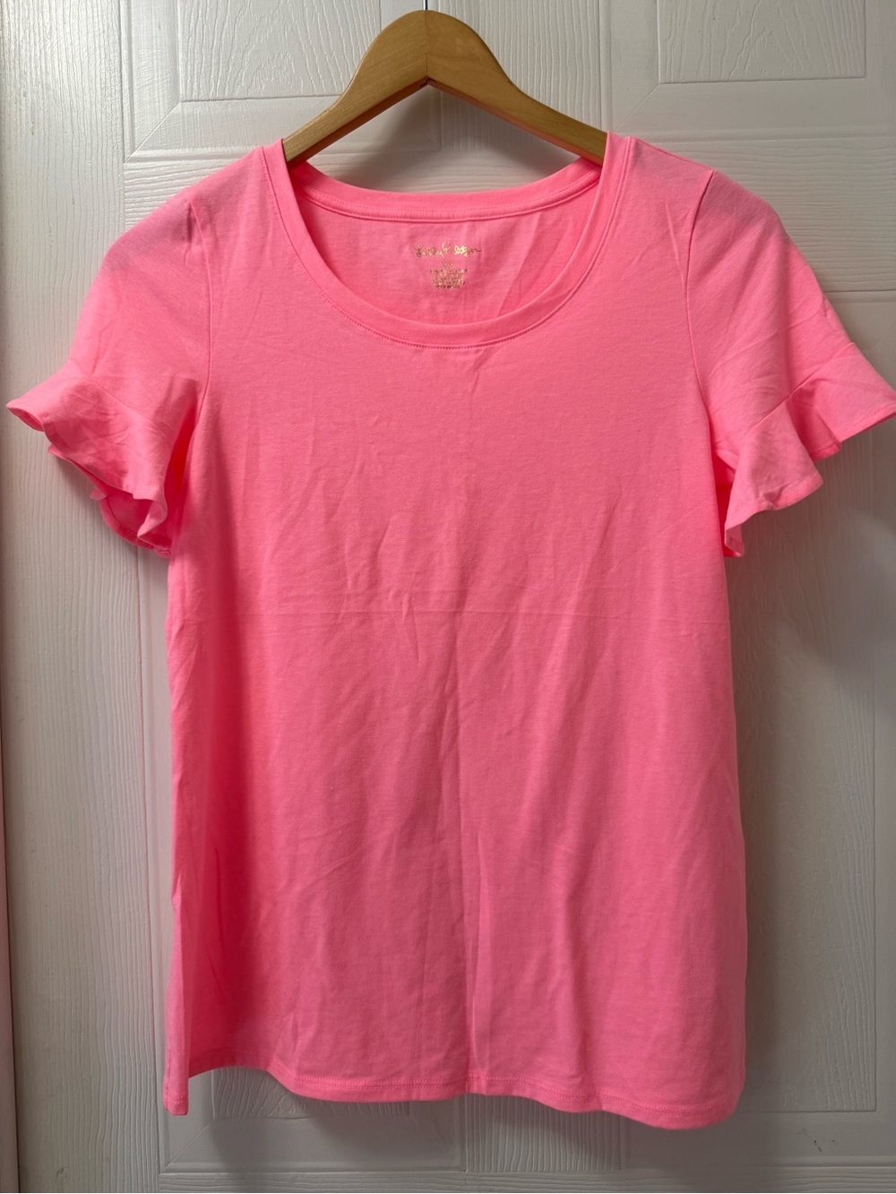 Lilly Pulitzer Neon Pink Ruffle Sleeve Tee